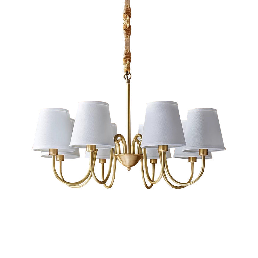 Harrow Aged Brass & Linen Chandelier