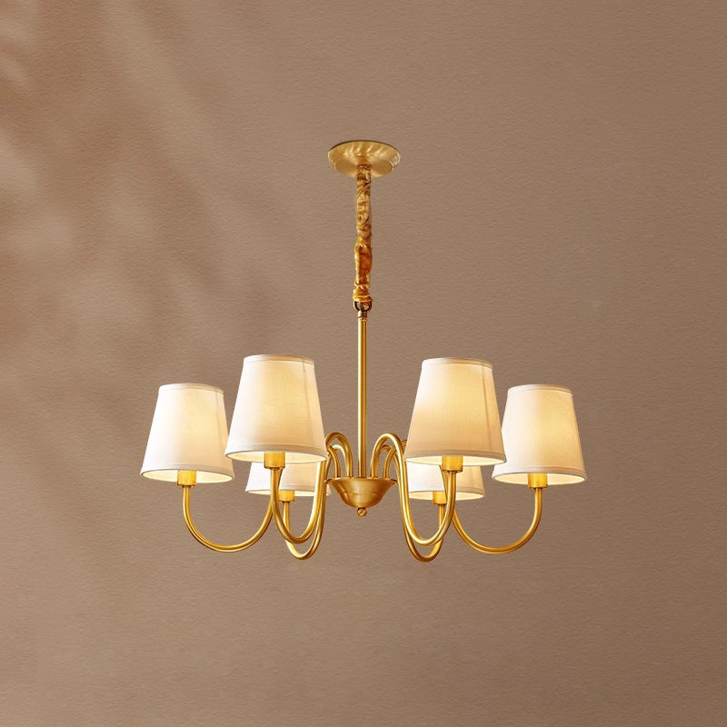 Harrow Aged Brass & Linen Chandelier