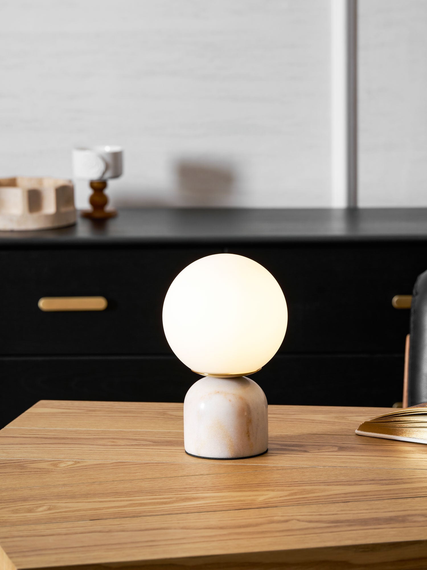 Vesta Marble & Opal Glass Table Lamp