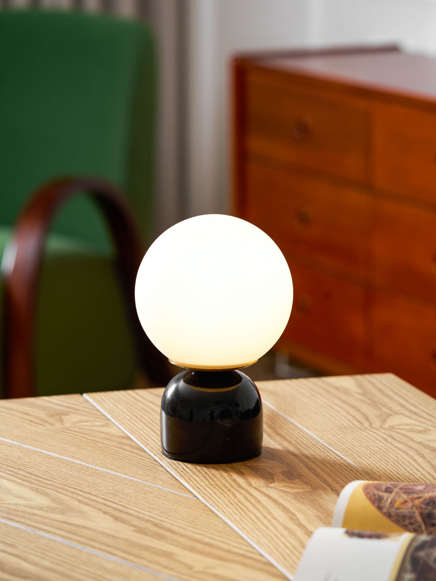 Vesta Marble & Opal Glass Table Lamp