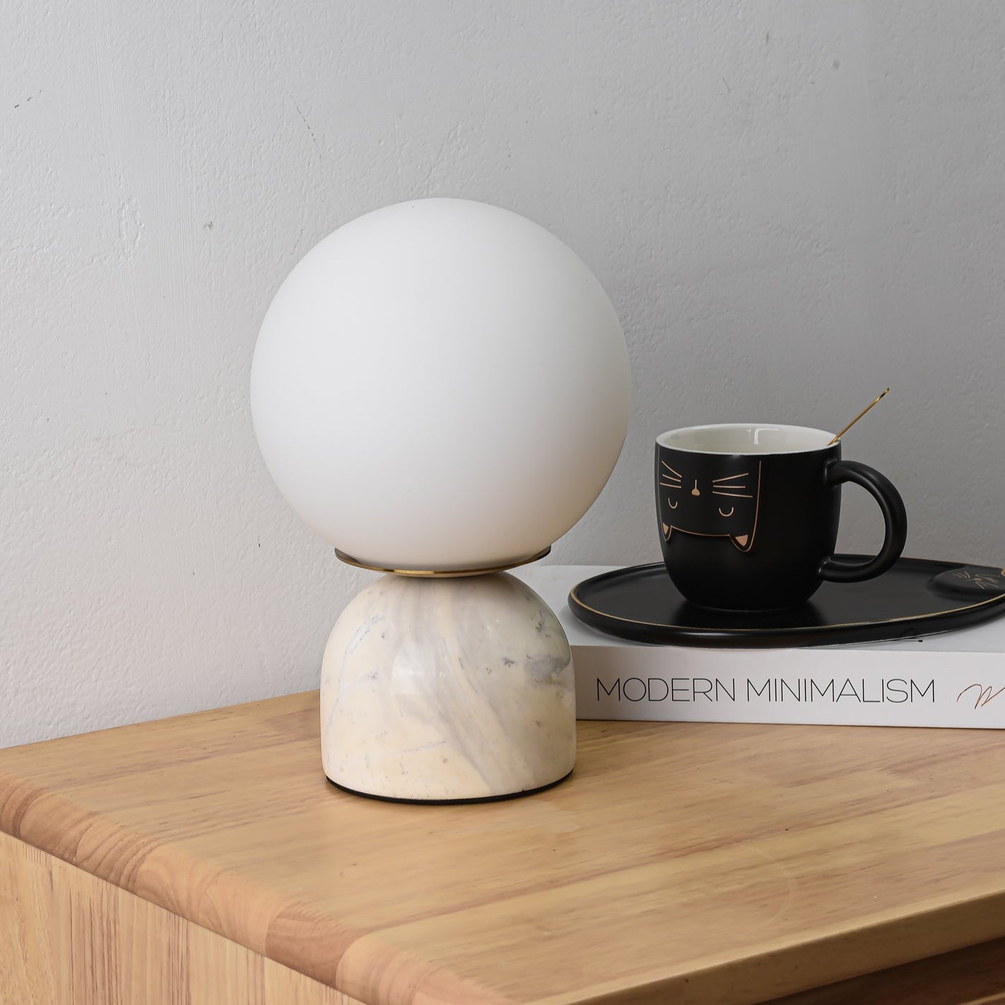 Vesta Marble & Opal Glass Table Lamp