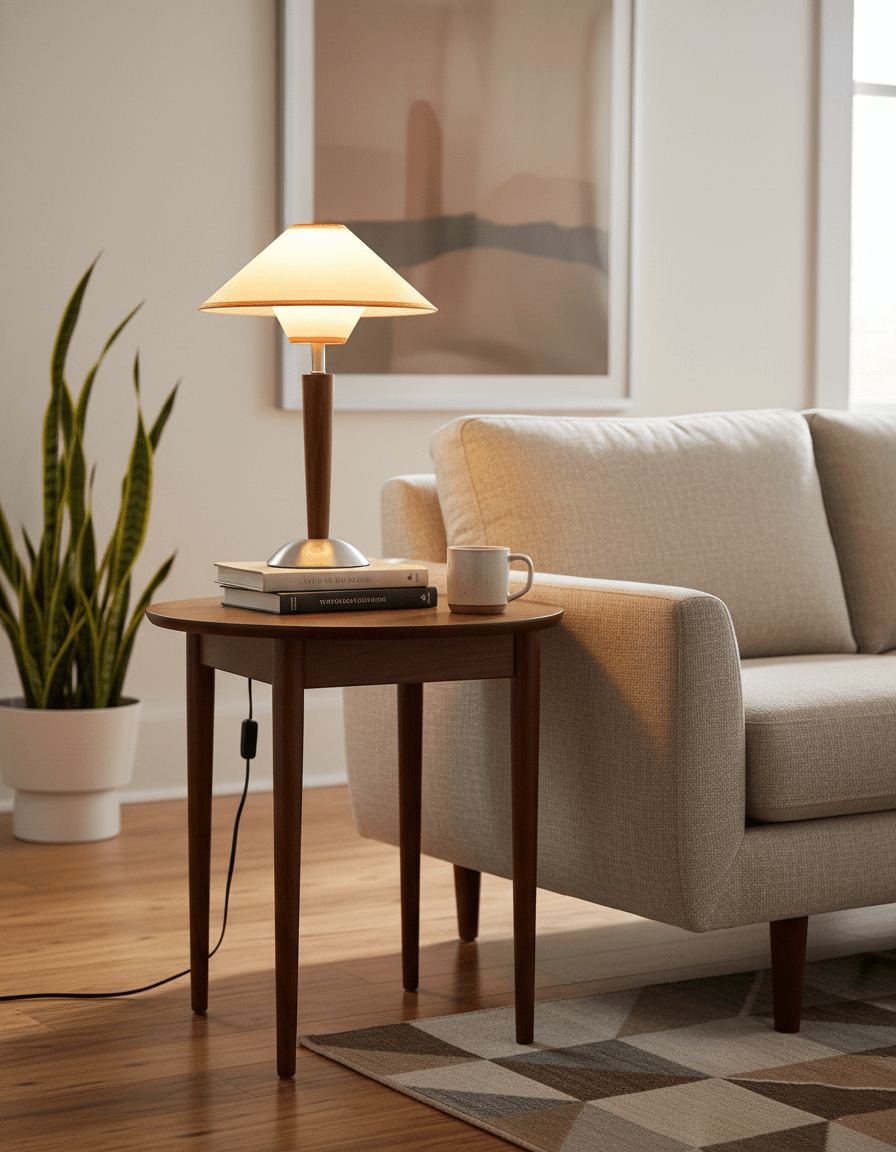 Alderwood Linen Shade Table Lamp