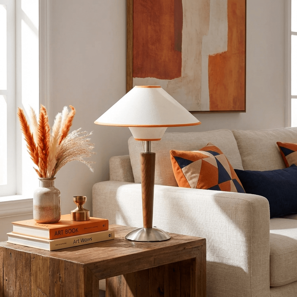 Alderwood Linen Shade Table Lamp