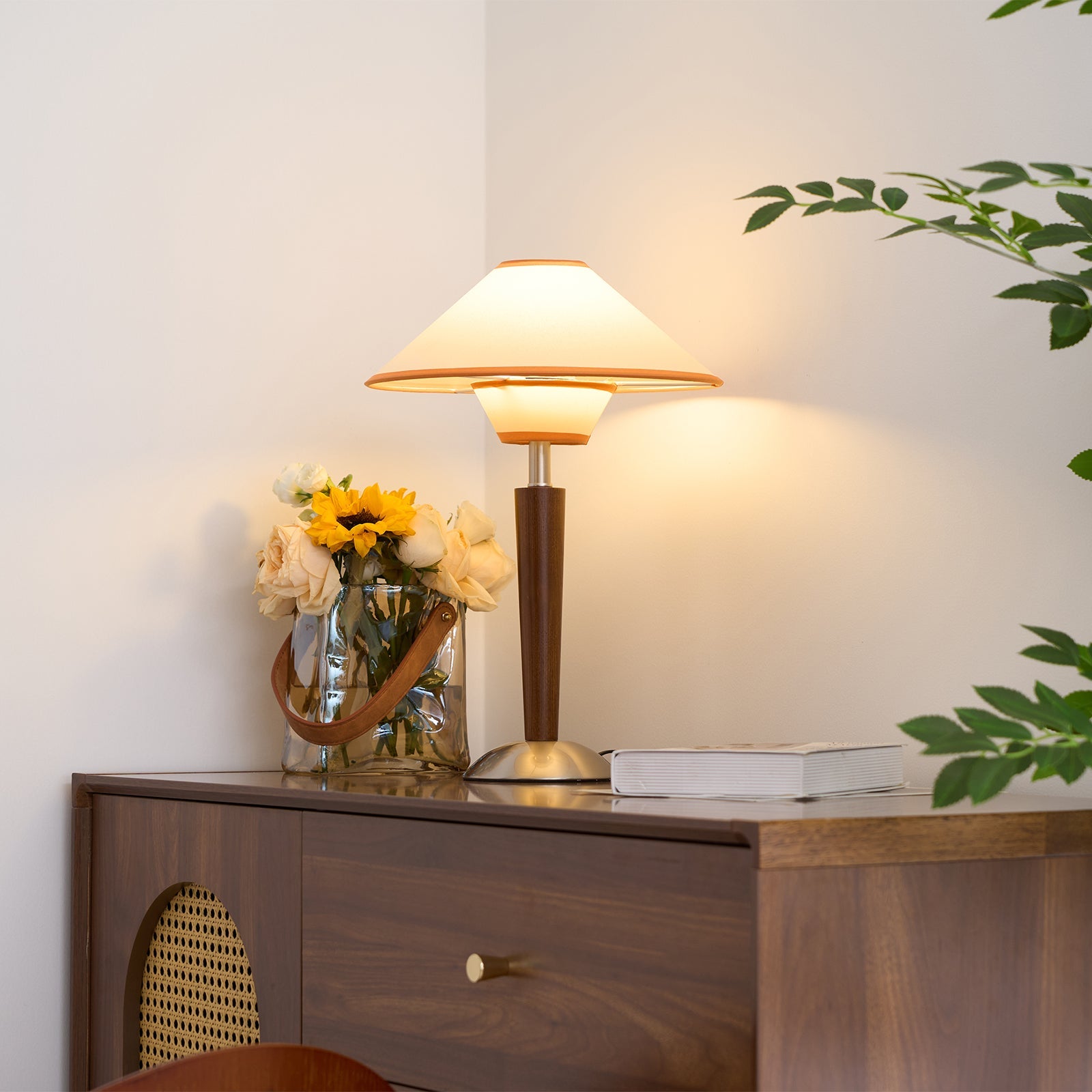 Alderwood Linen Shade Table Lamp