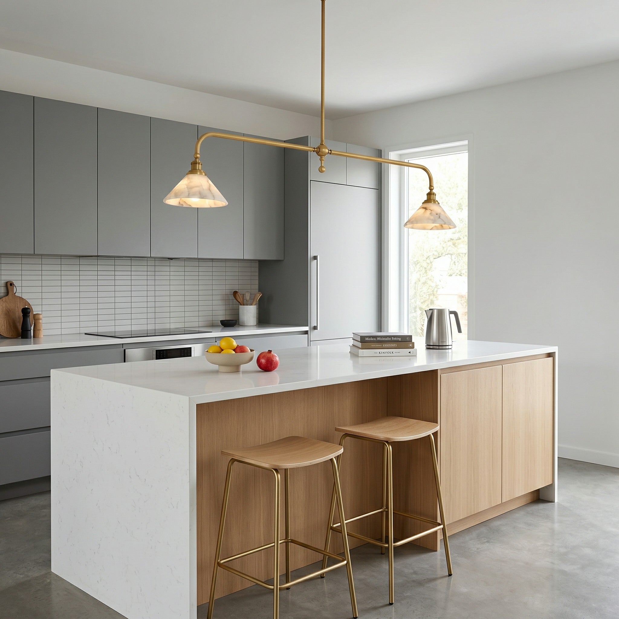 Alabaster Linear Island Pendant Light
