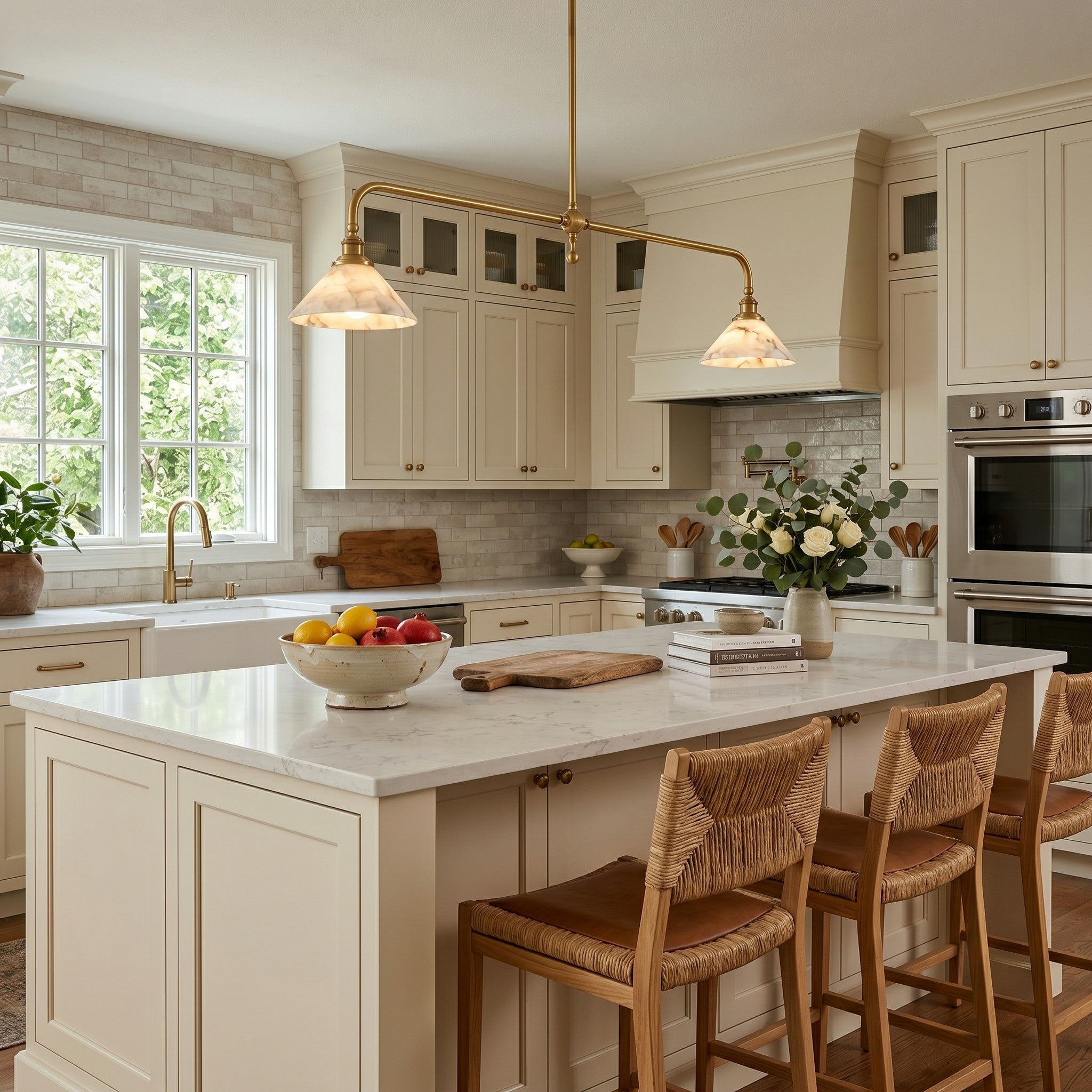 Alabaster Linear Island Pendant Light
