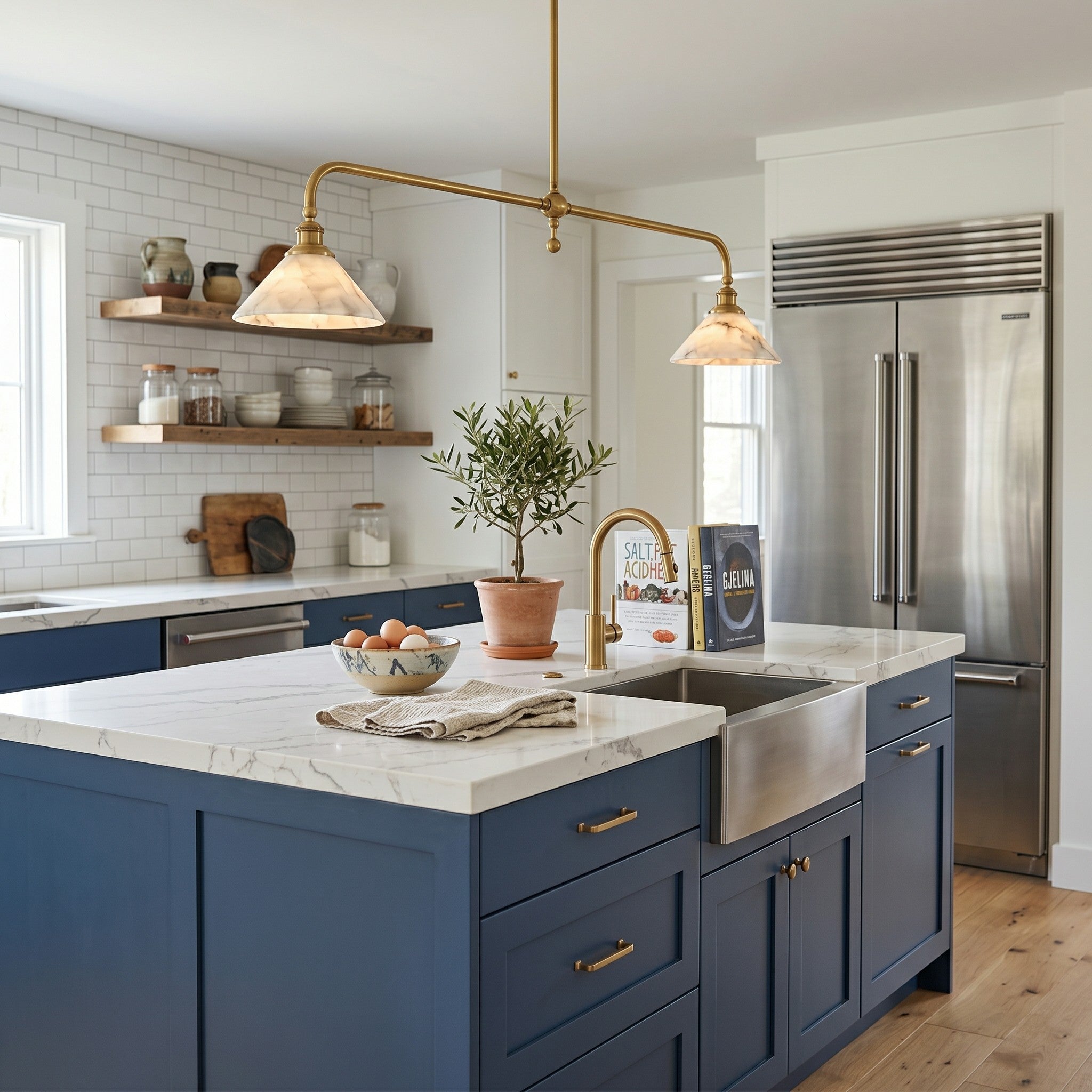 Alabaster Linear Island Pendant Light