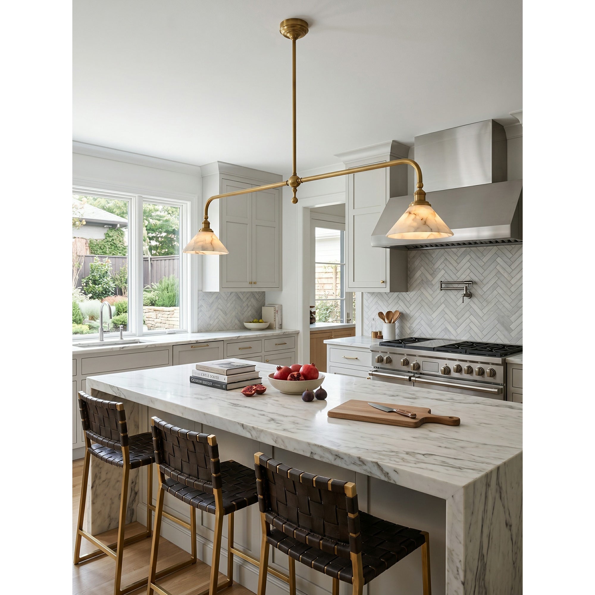 Alabaster Linear Island Pendant Light