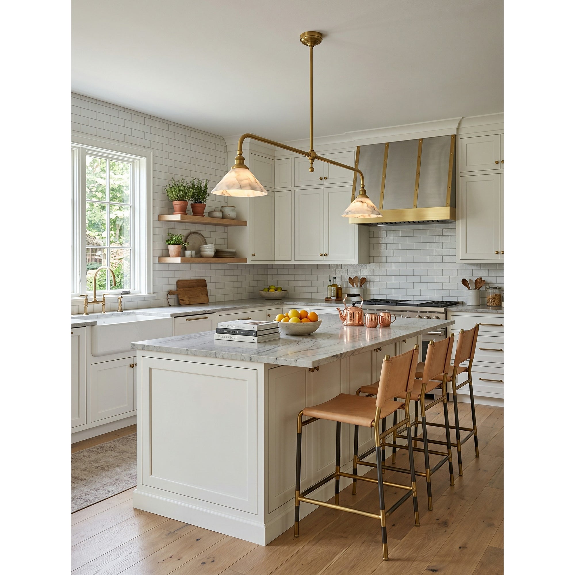 Alabaster Linear Island Pendant Light