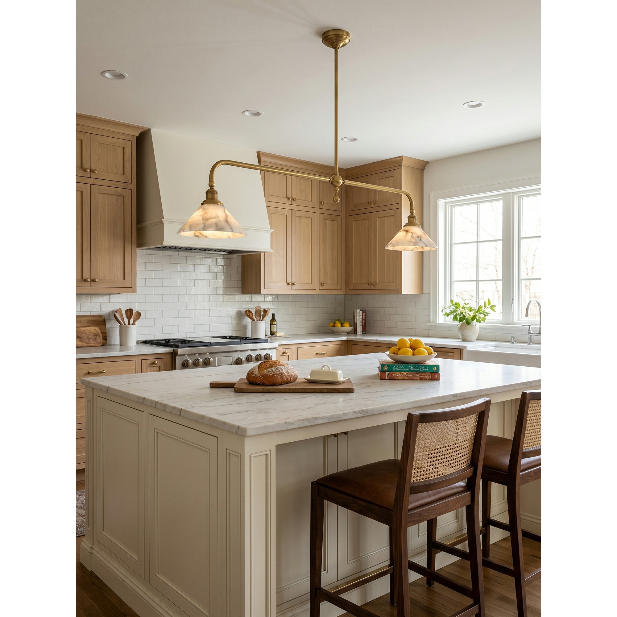 Alabaster Linear Island Pendant Light