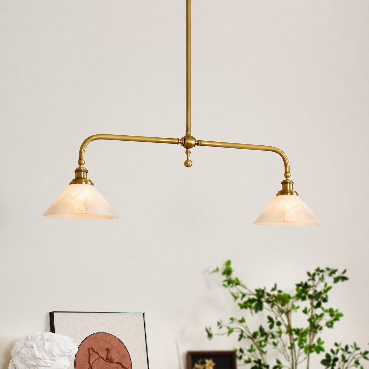 Alabaster Linear Island Pendant Light