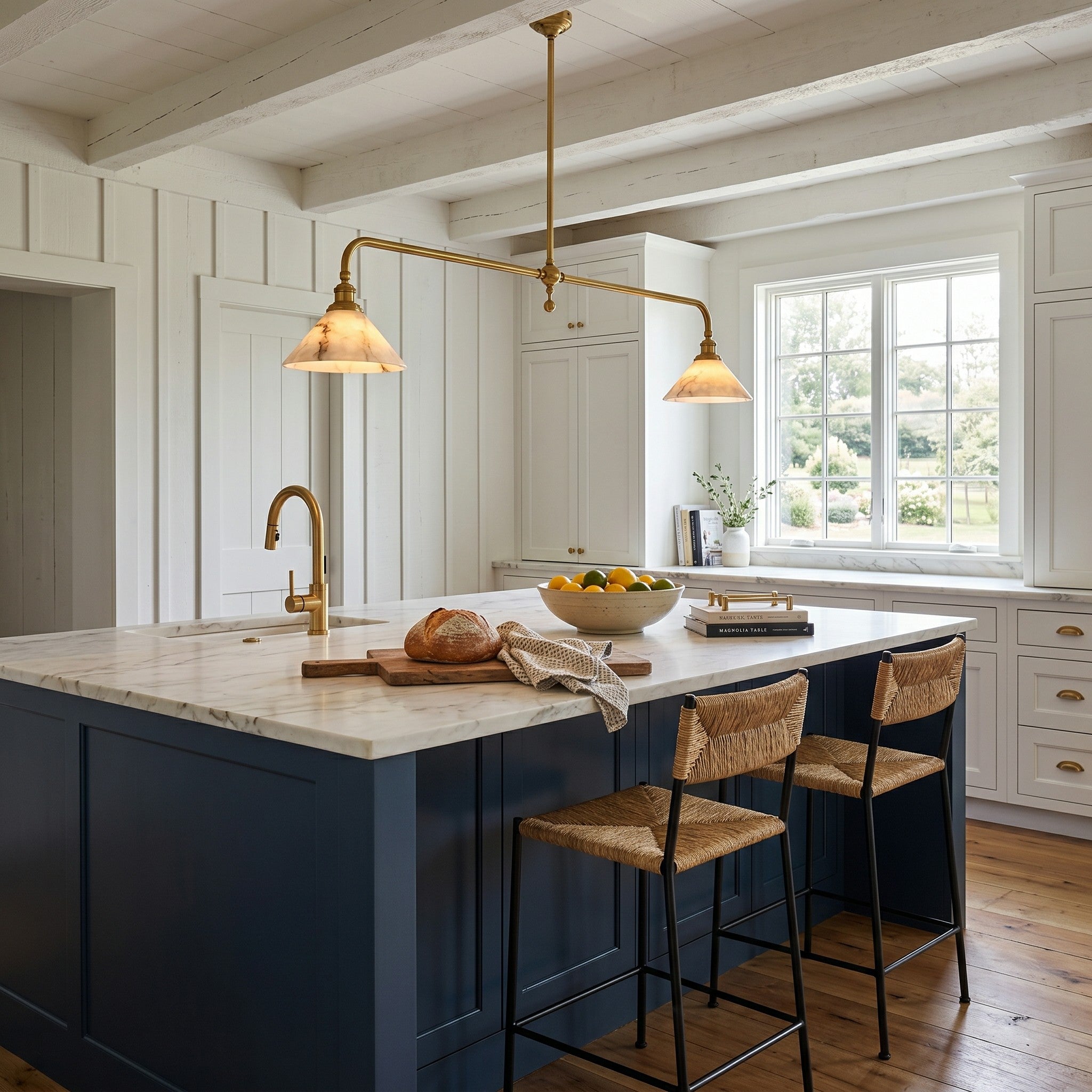 Alabaster Linear Island Pendant Light