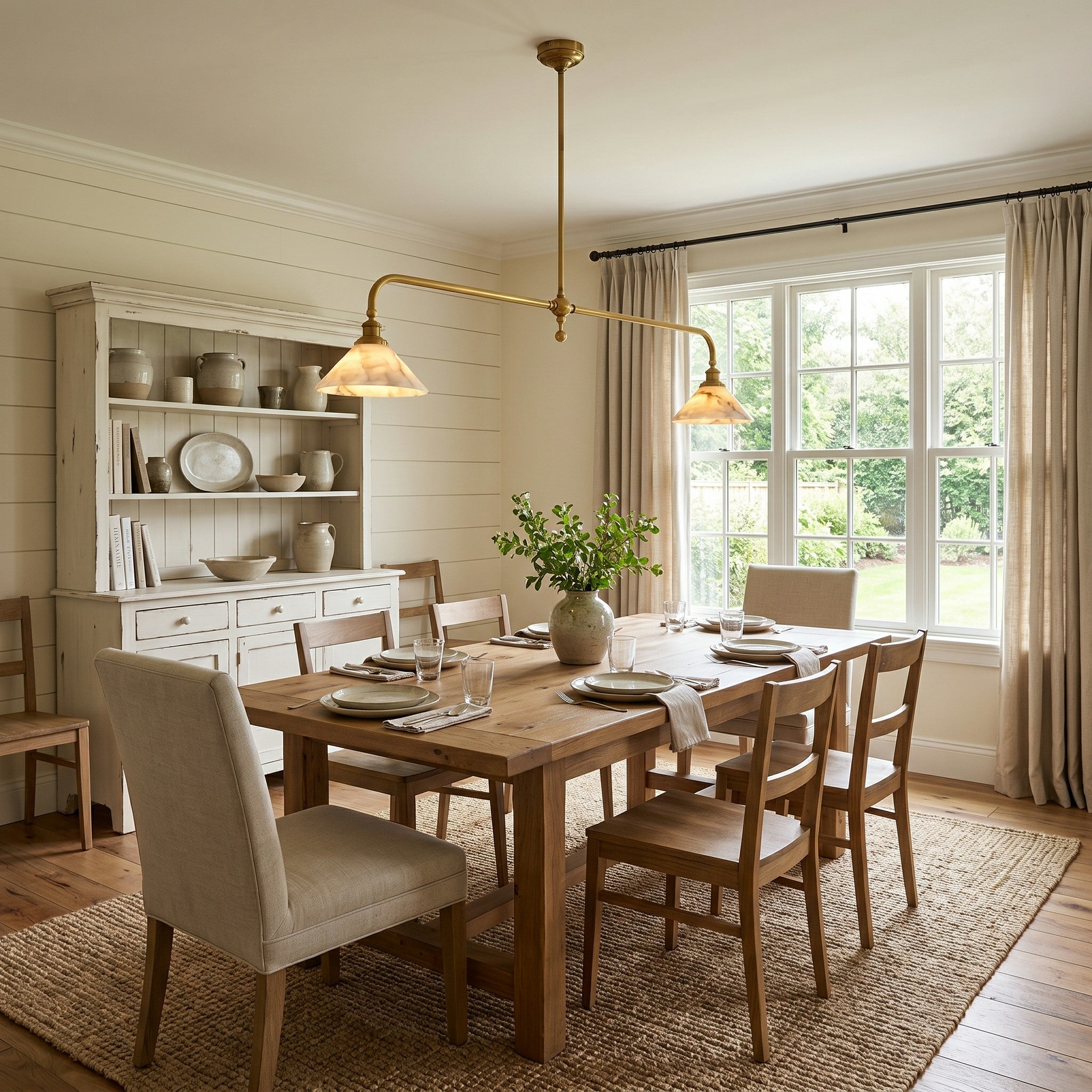 Alabaster Linear Island Pendant Light