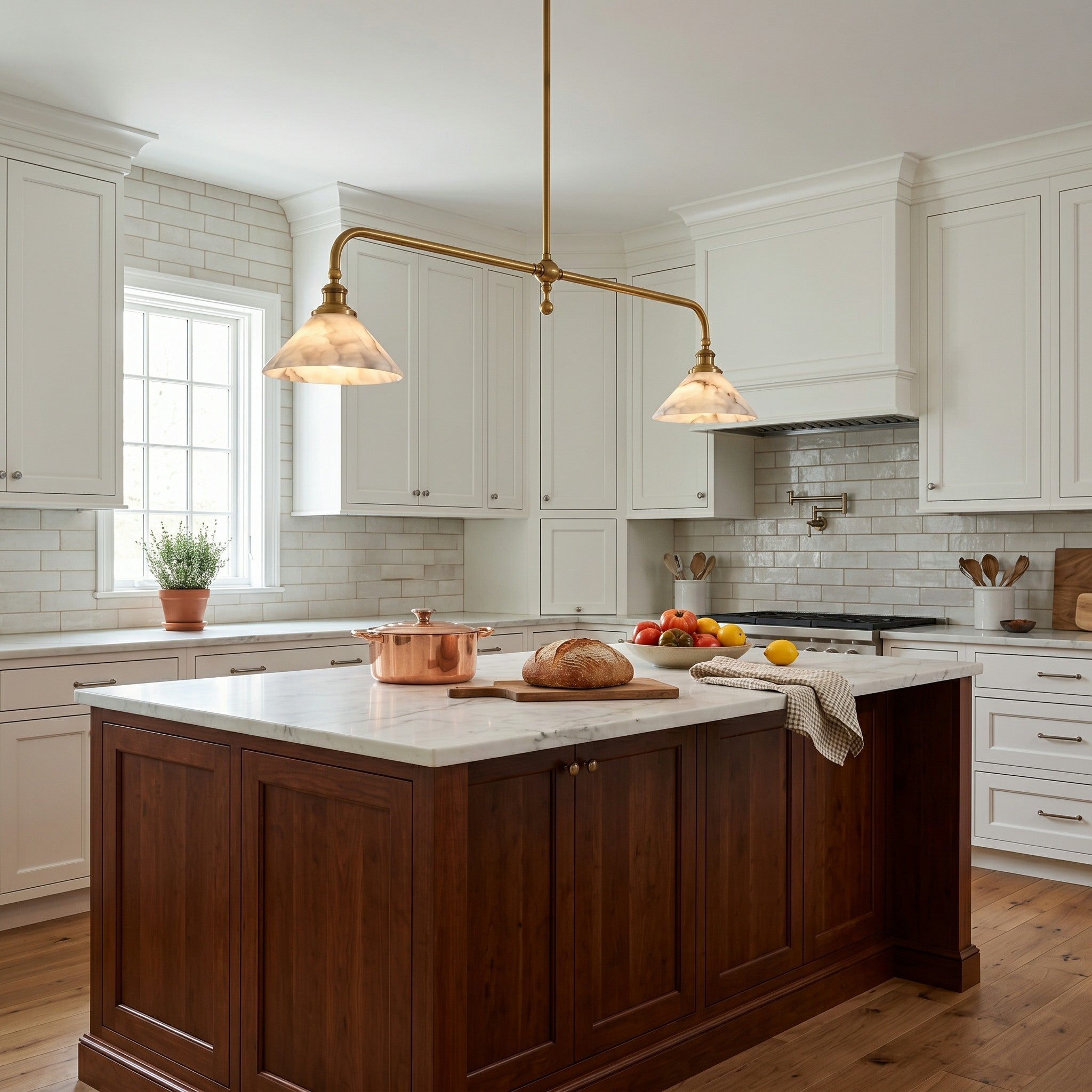 Alabaster Linear Island Pendant Light