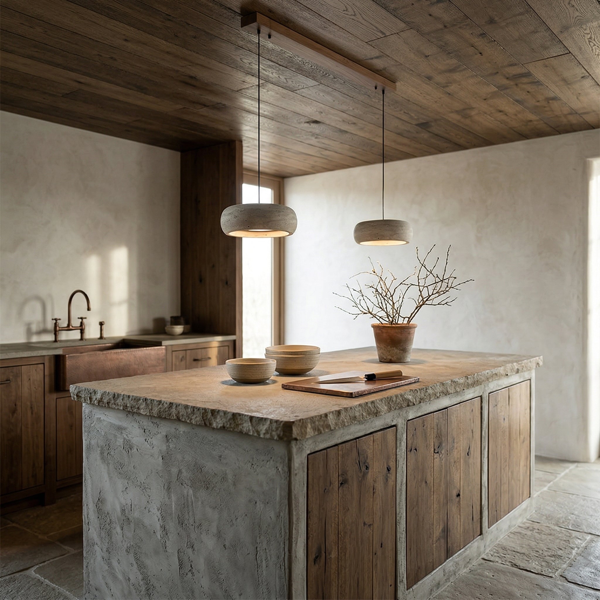 Cava Travertine Linear Pendant