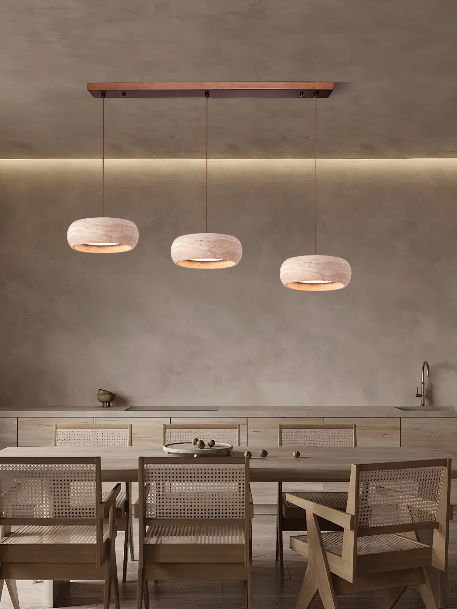 Cava Travertine Linear Pendant
