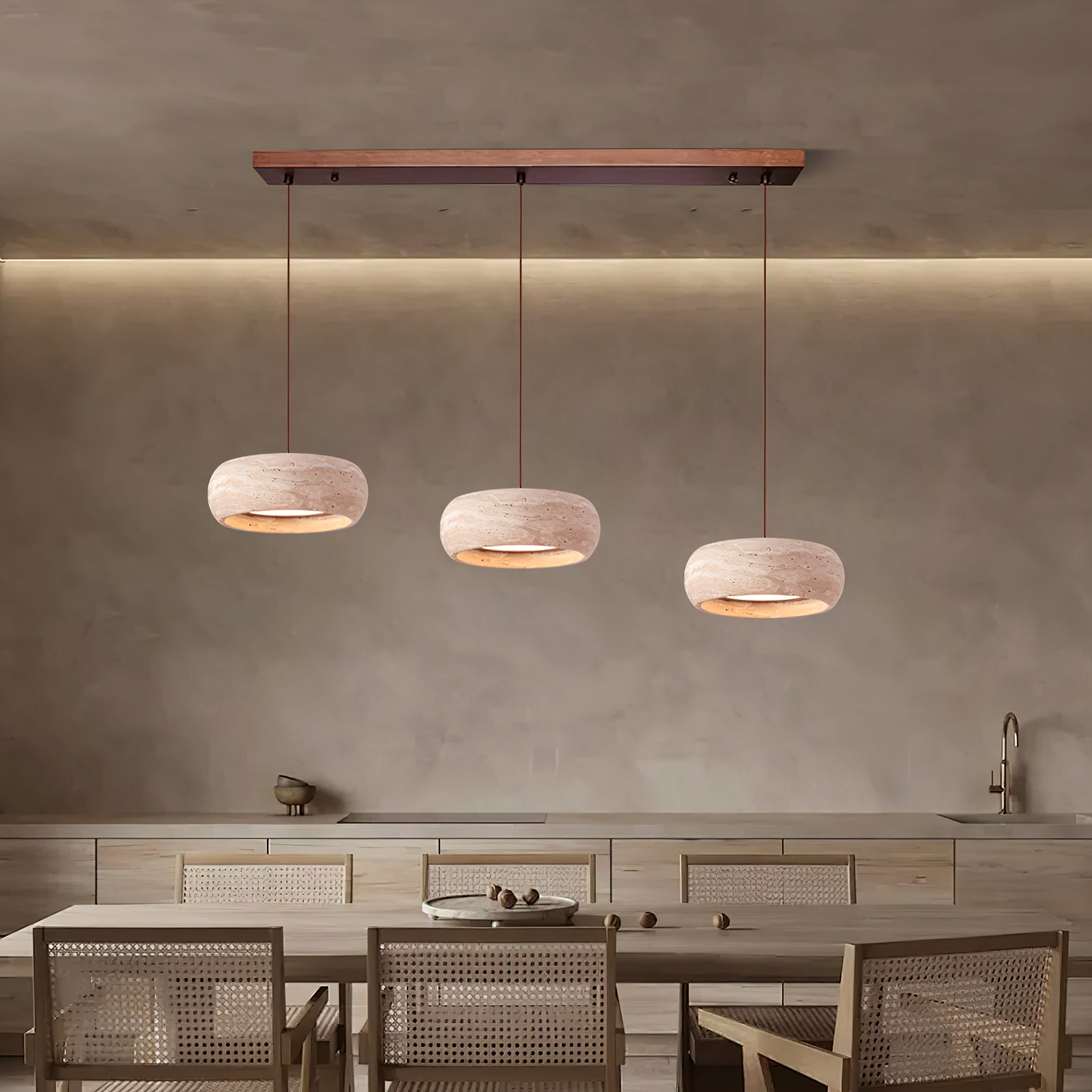 Cava Travertine Linear Pendant