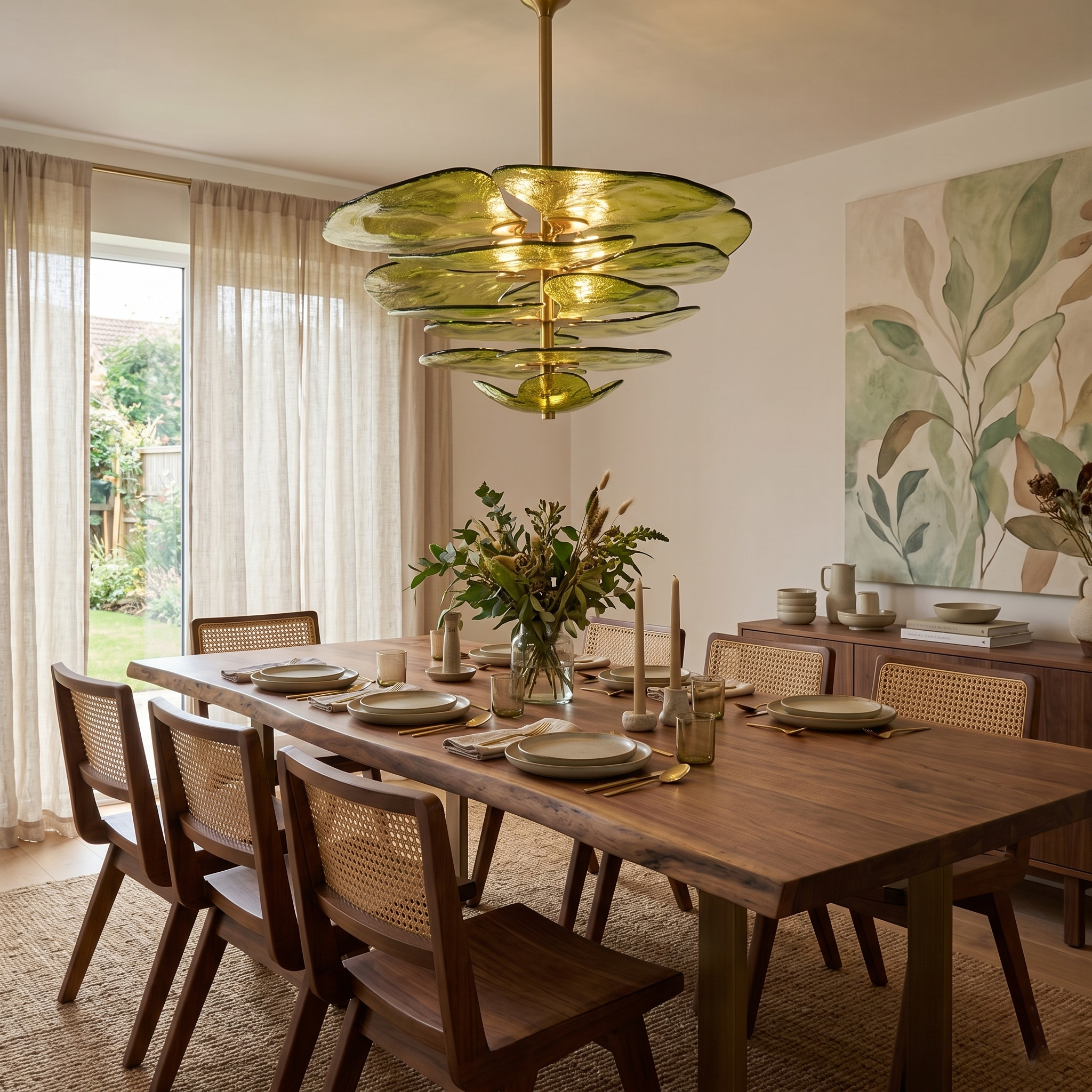 Corolla Tiered Glass Petal Chandelier