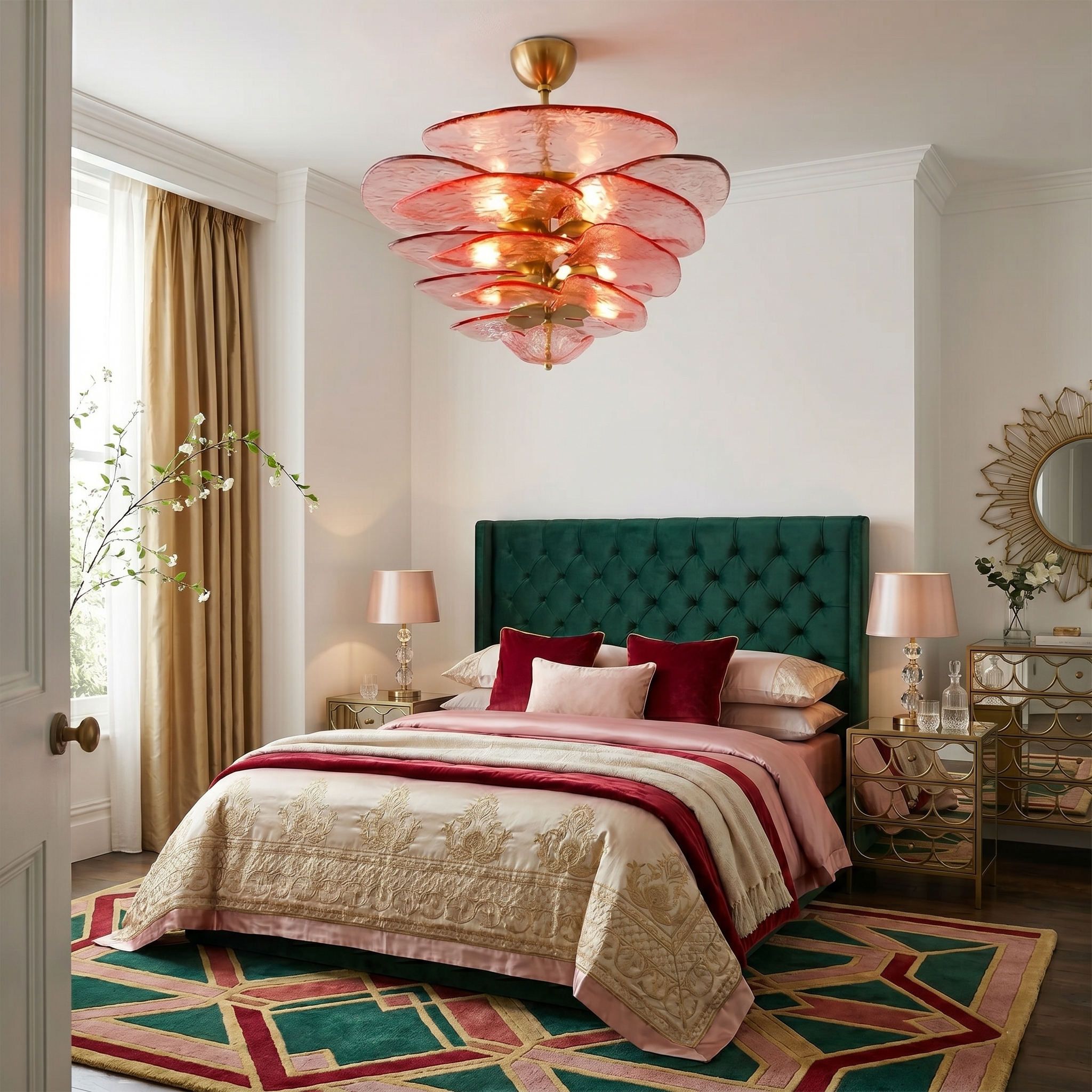 Corolla Tiered Glass Petal Chandelier
