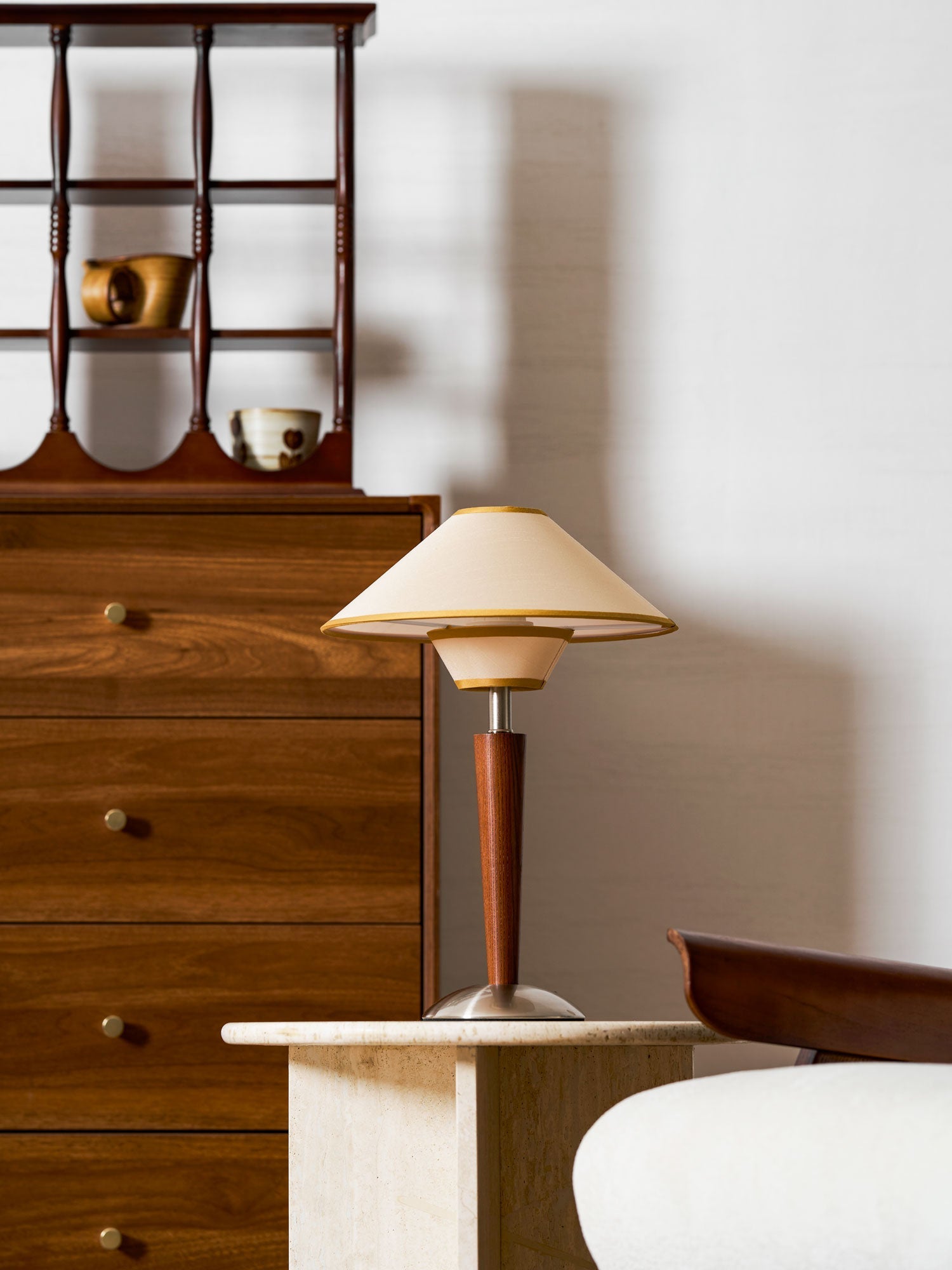 Alderwood Linen Shade Table Lamp