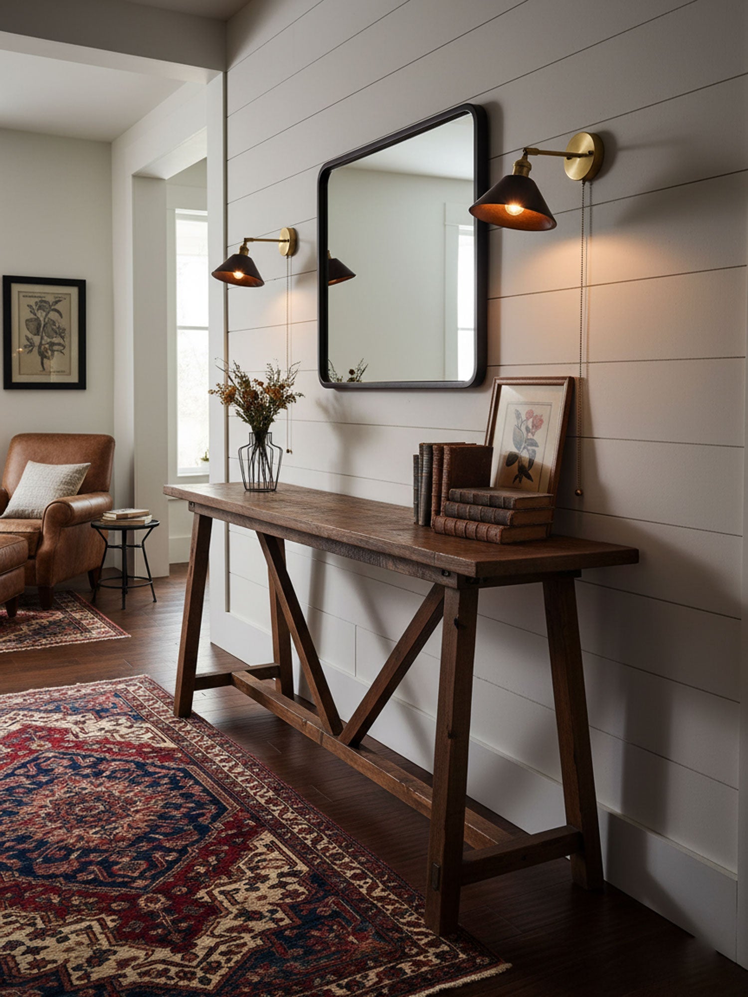 Torva Walnut & Brass Dome Sconce