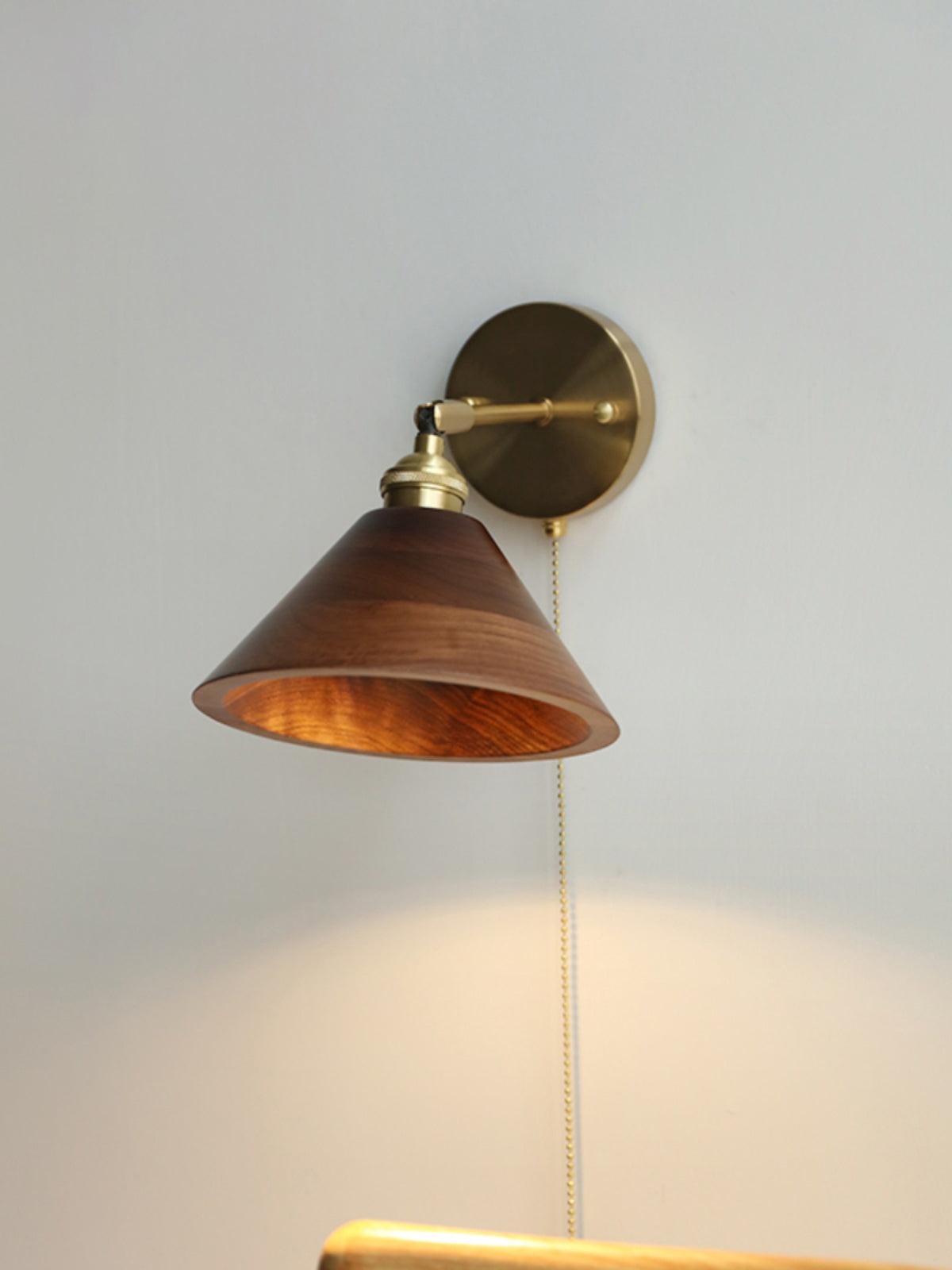 Torva Walnut & Brass Dome Sconce