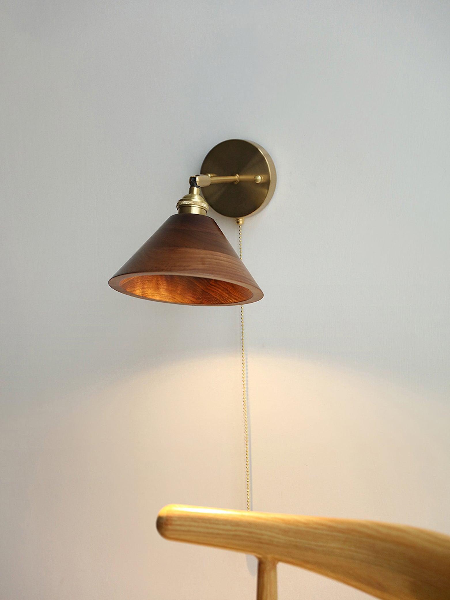 Torva Walnut & Brass Dome Sconce