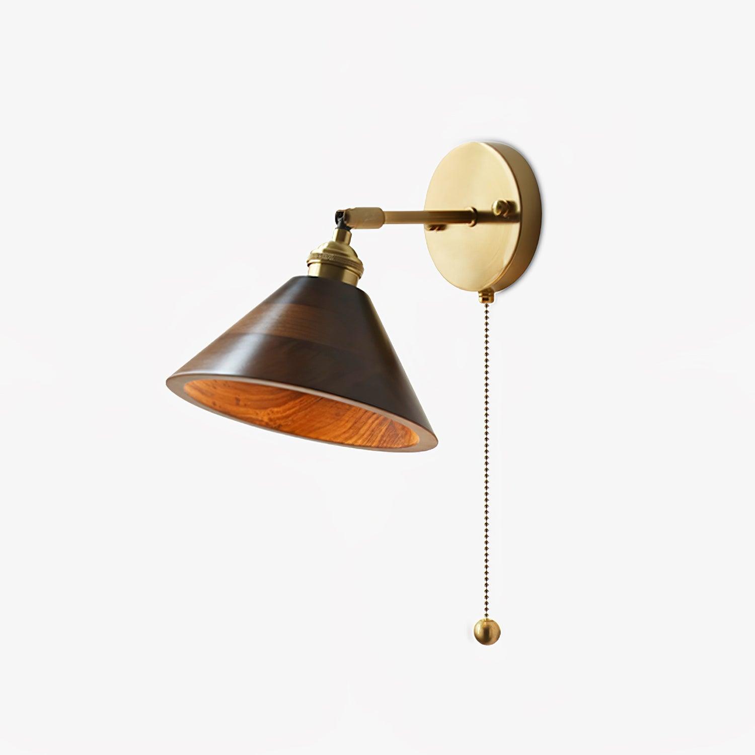 Torva Walnut & Brass Dome Sconce