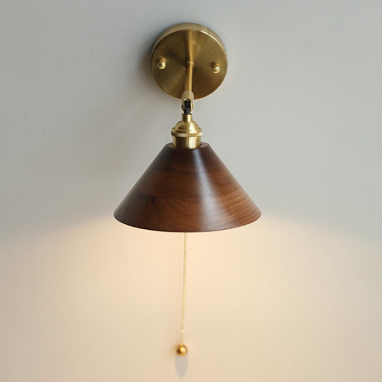 Torva Walnut & Brass Dome Sconce