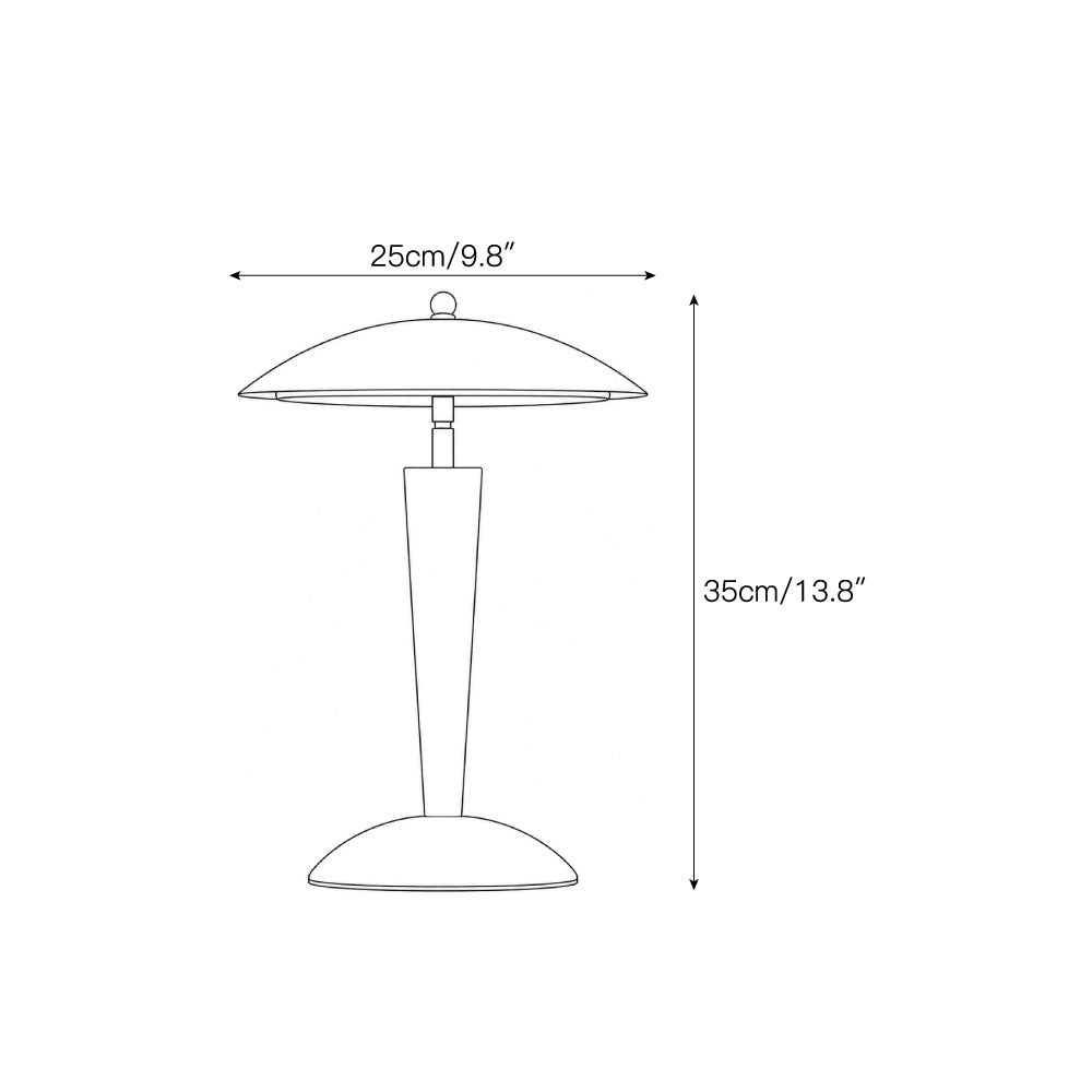 Chrome Dome & Walnut Table Lamp