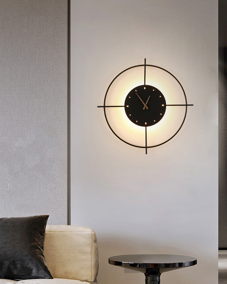 Round LED Clock Wall Light