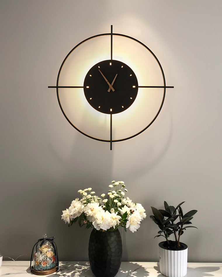 Round LED Clock Wall Light