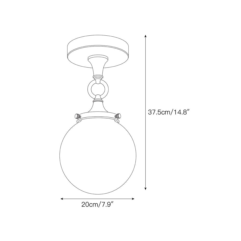 Interlocking Ring Alabaster Semi-Flush