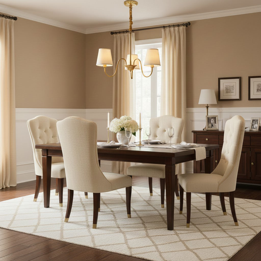 Harrow Aged Brass & Linen Chandelier