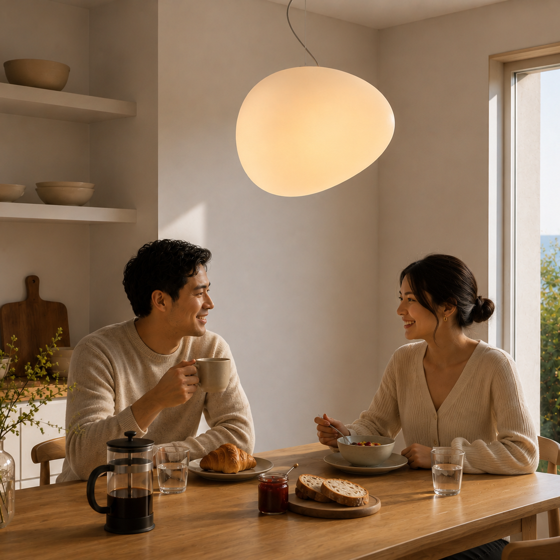Ivory Egg Pendant Light