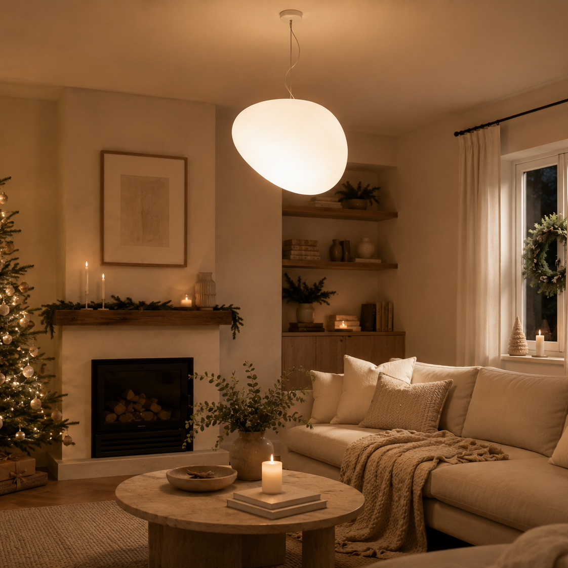 Ivory Egg Pendant Light