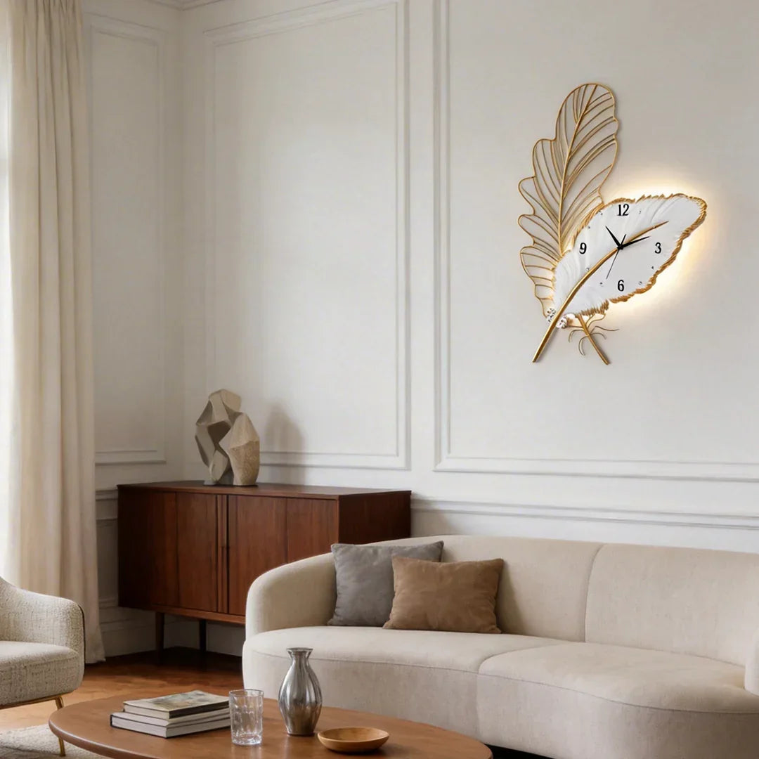 Feather Form LED Wall Clock