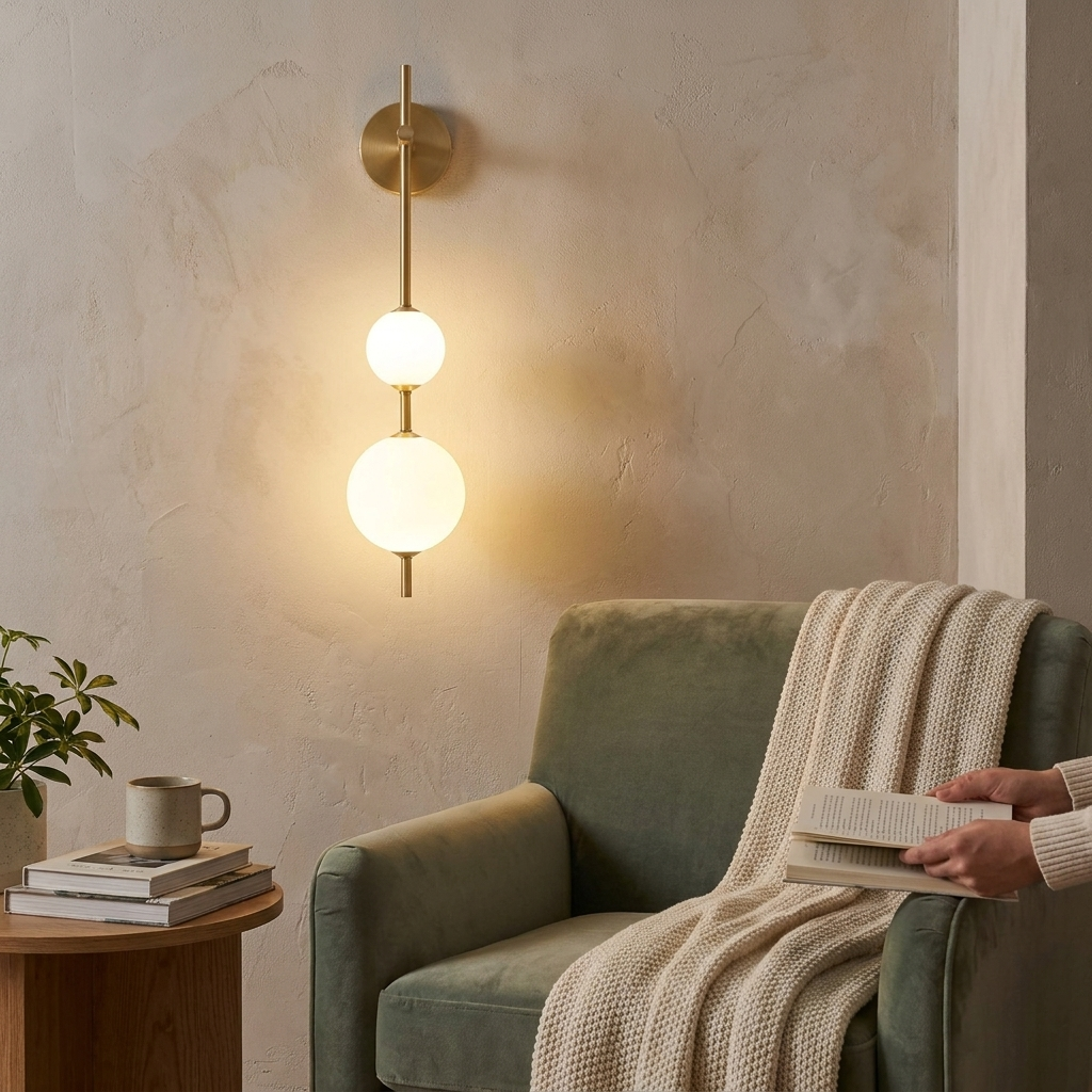 Vertical Globe Wall Lamp