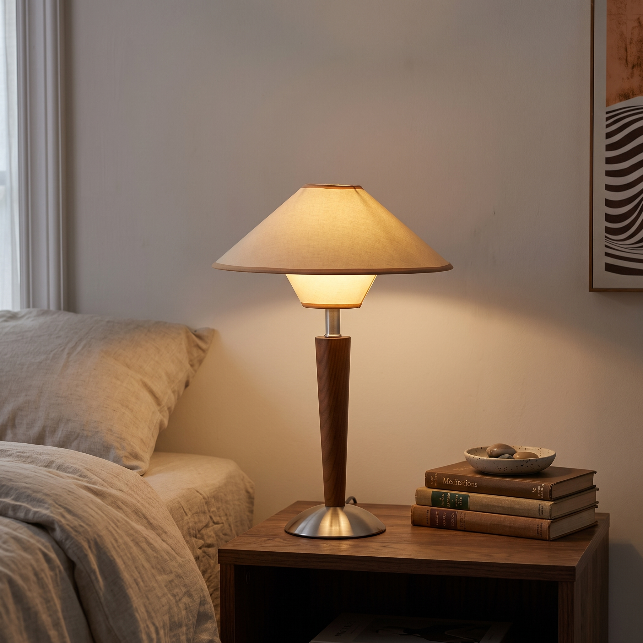 Talonwood Table Lamp on a bedside nightstand