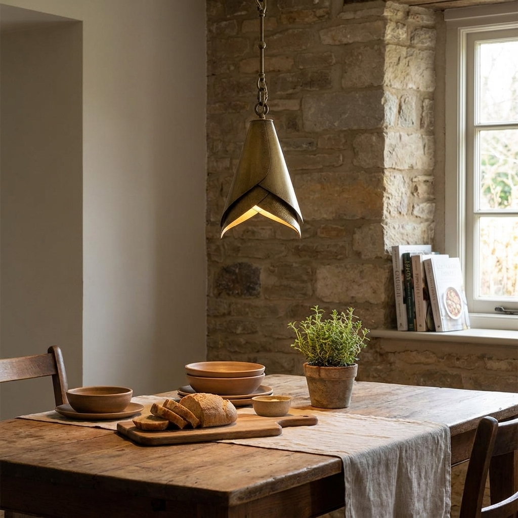 Horse Hoof Piel Pendant Lamp in a styled interior setting