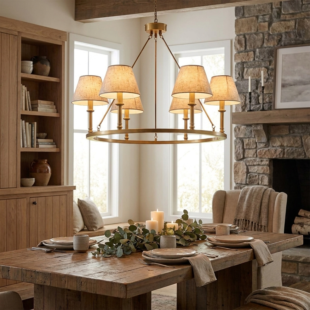 Redlands Chandelier in a styled interior setting