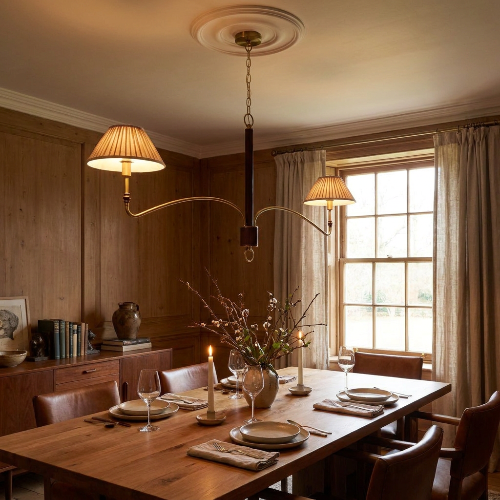 Laurent Pleated Chandelier in a styled interior setting