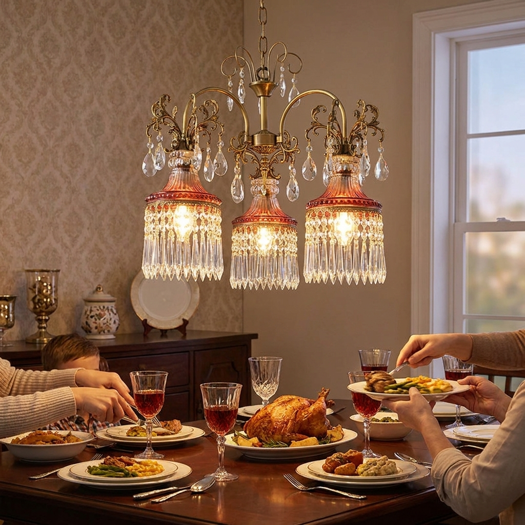 Marquise Crystal Chandelier in a styled interior setting