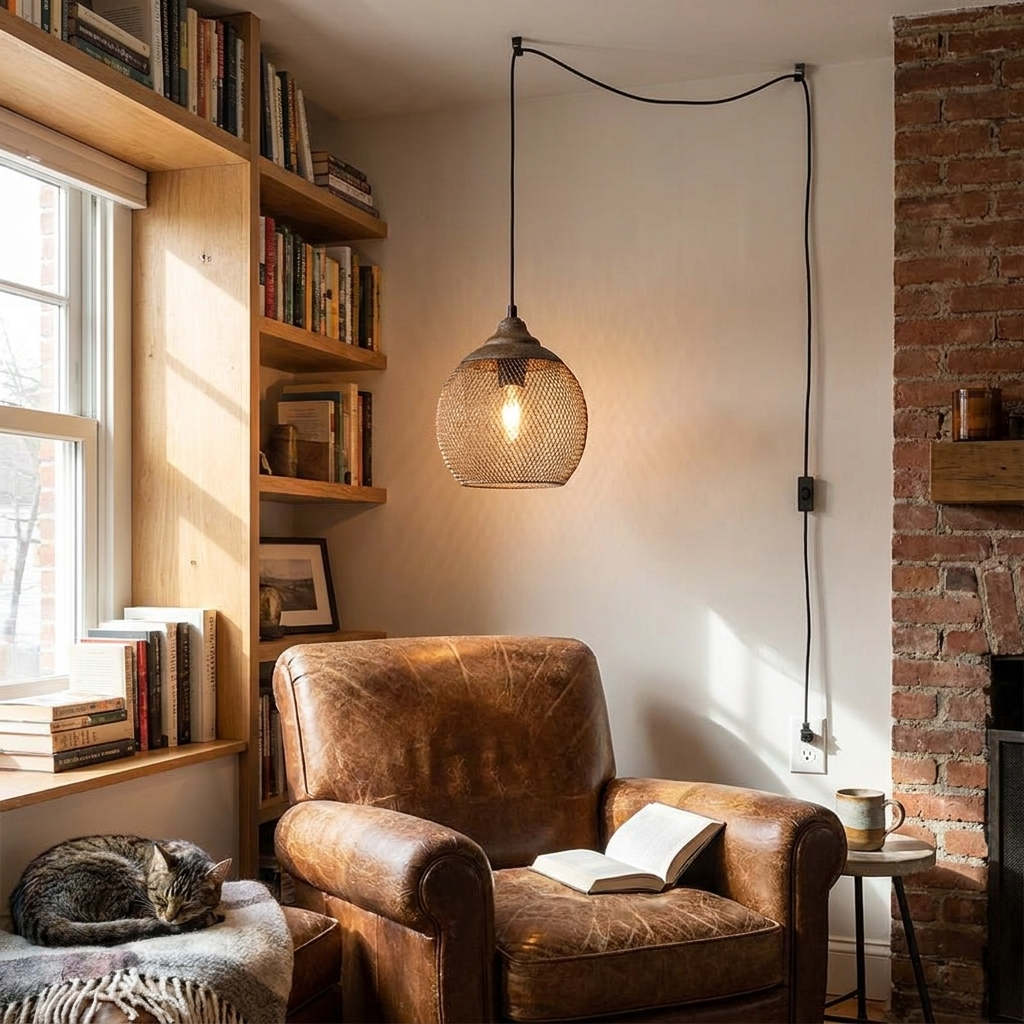 Lanister Mesh Swag Lights in a styled interior setting
