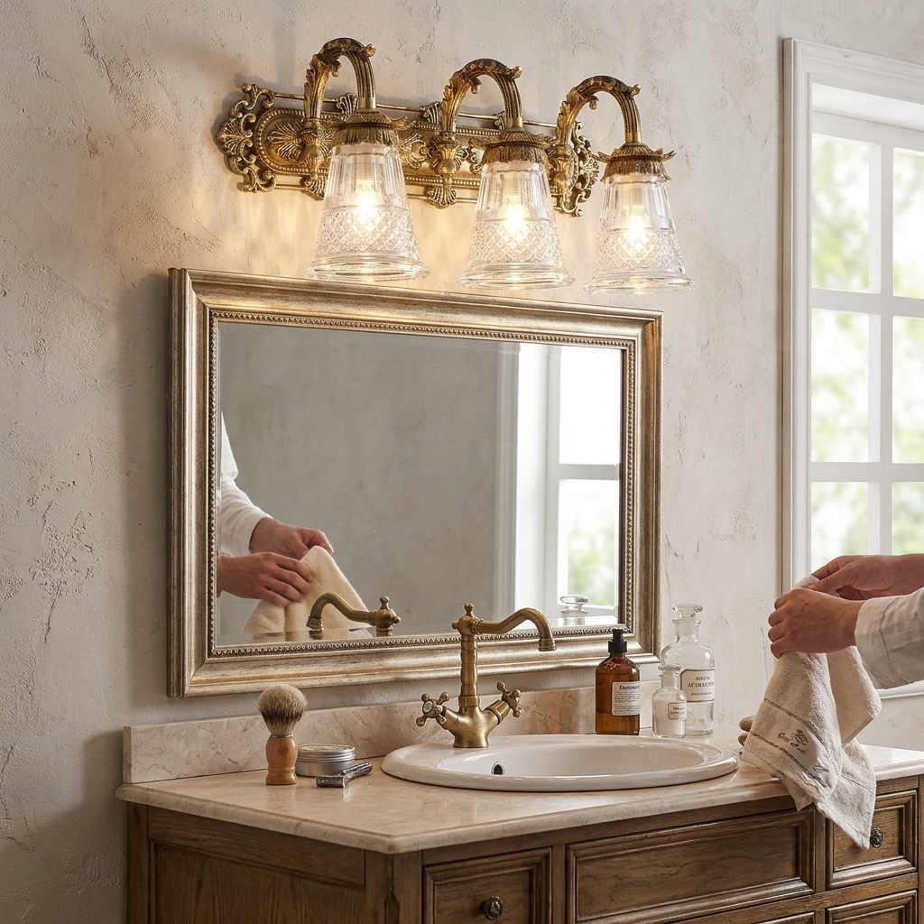 Royce Vanity Wall Sconce in a styled interior setting