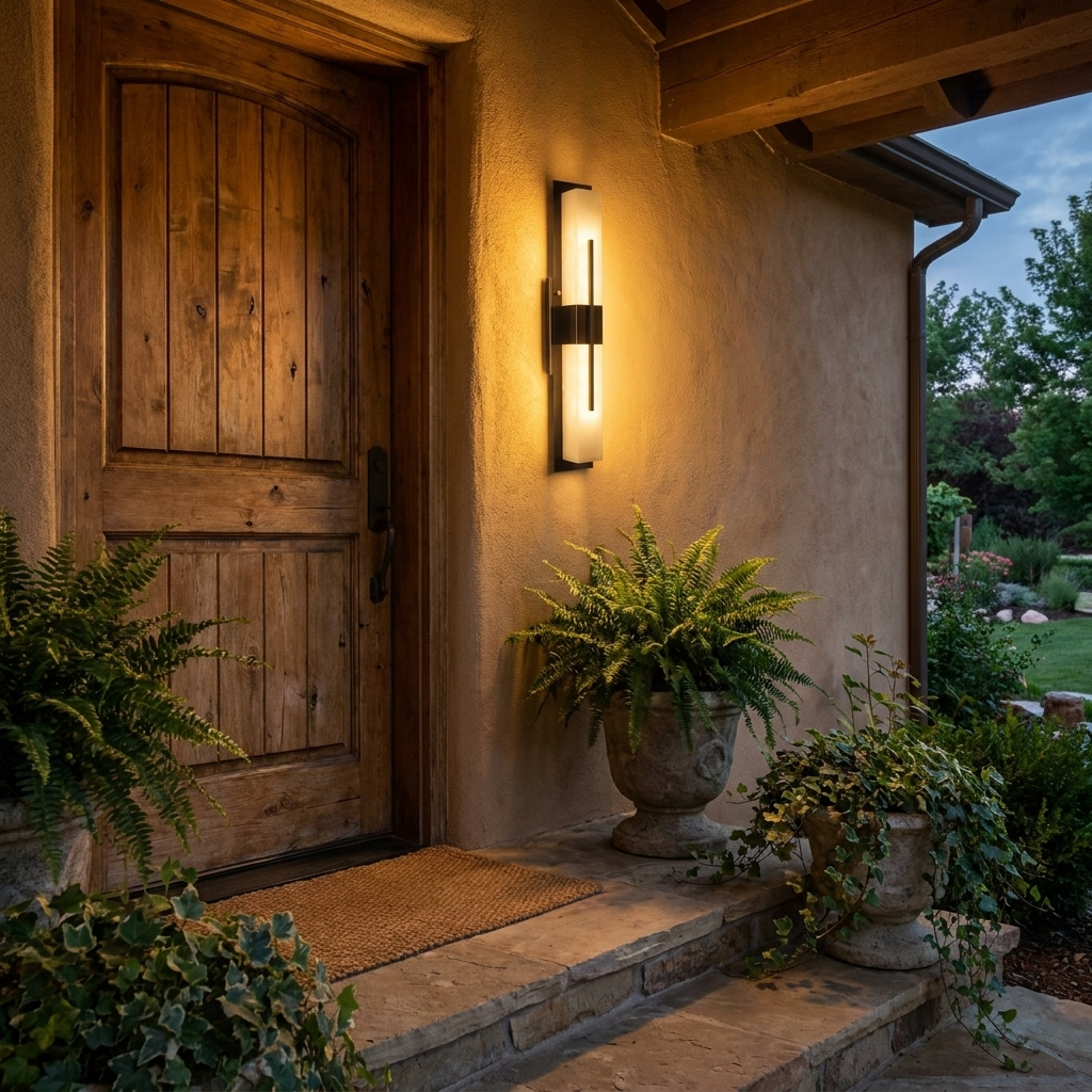 Possini Outdoor Alabaster Wall Light
