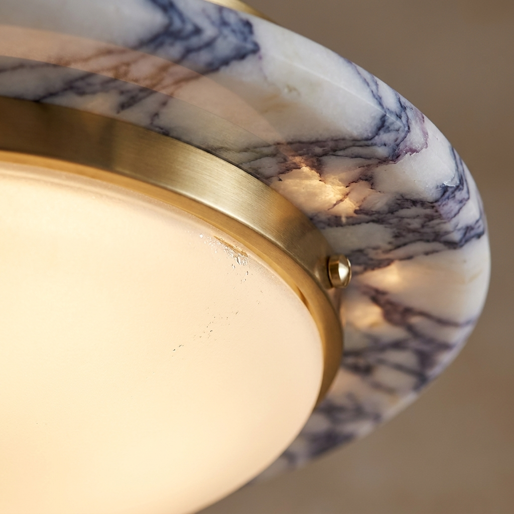 Selene Marble Oval Flush Mount material detail close-up