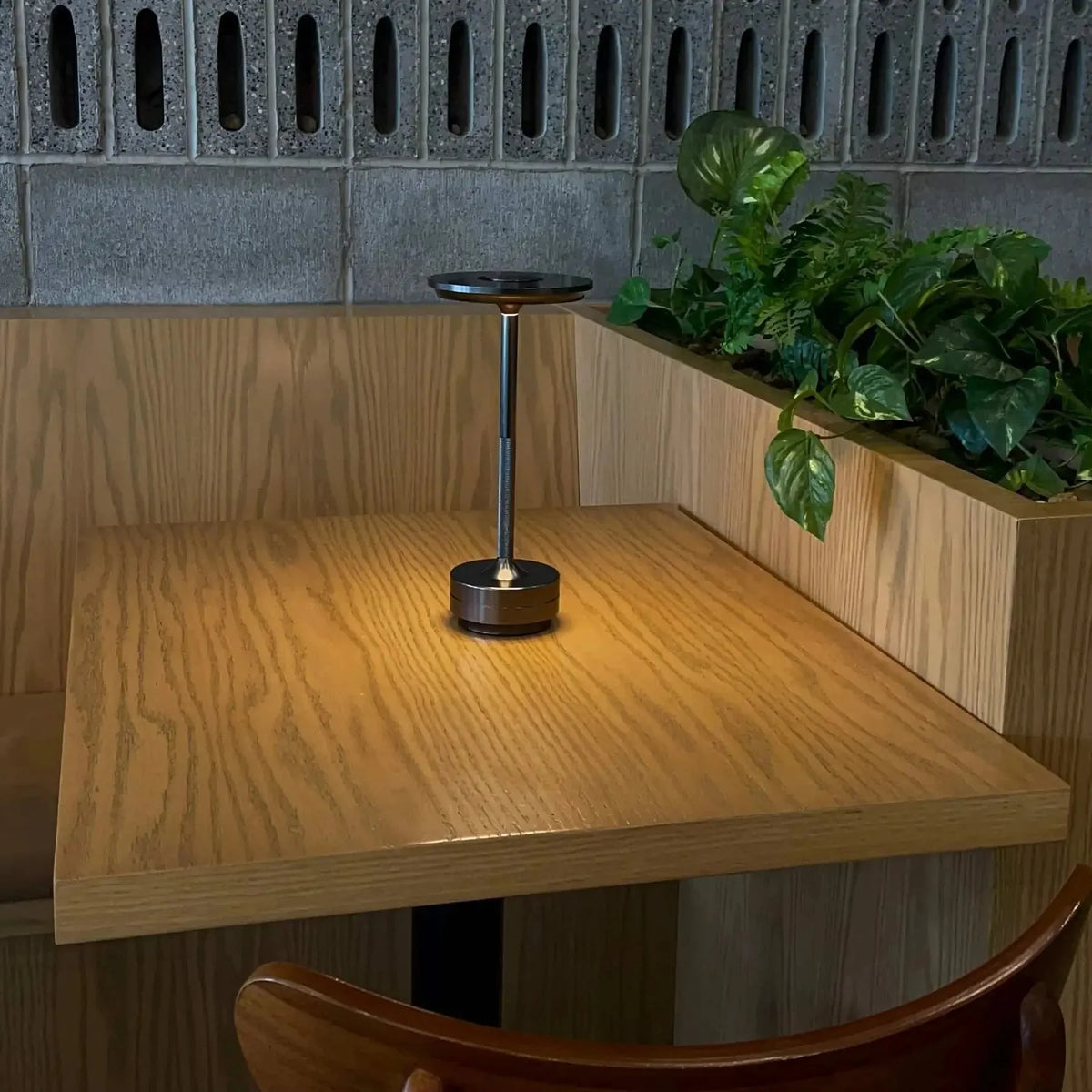 Spun Metal Cordless Table Lamp