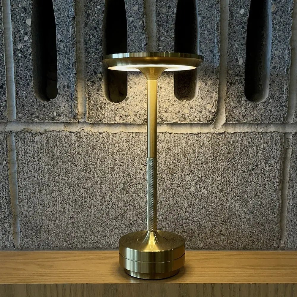 Spun Metal Cordless Table Lamp