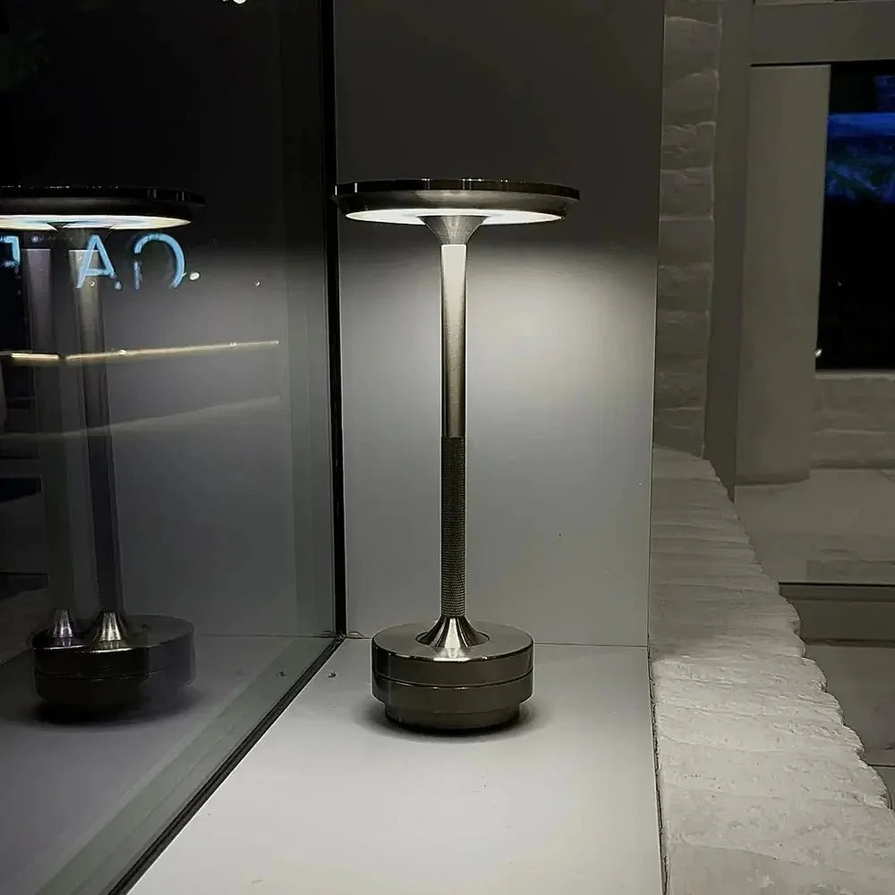 Spun Metal Cordless Table Lamp